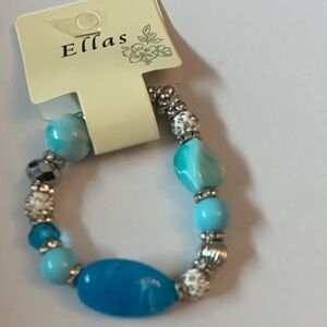 Ella Blue and Silver Beaded Bracelet